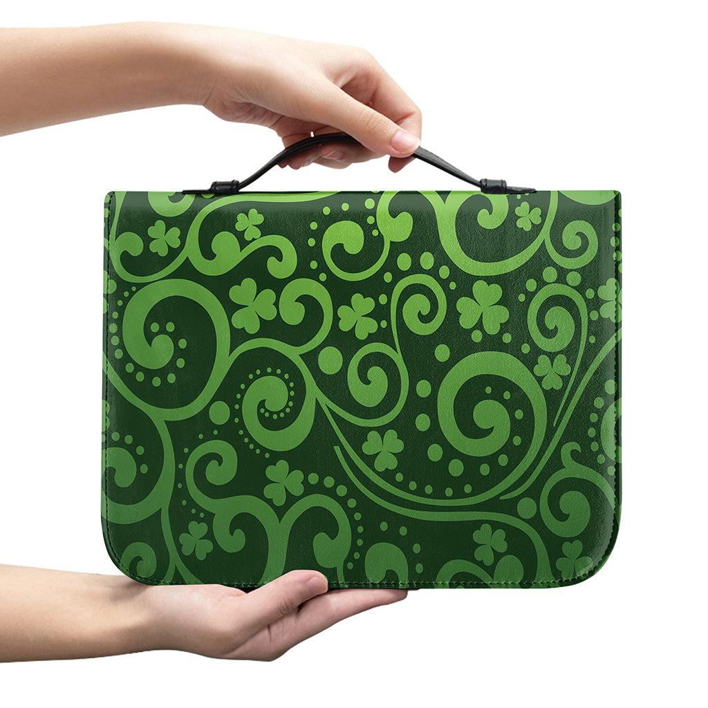 Green Irish Saint Patrick's Day Print Leather Bible Cover