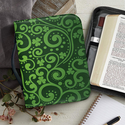 Green Irish Saint Patrick's Day Print Leather Bible Cover