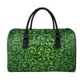 Green Irish Saint Patrick's Day Print Leather Duffel Bag