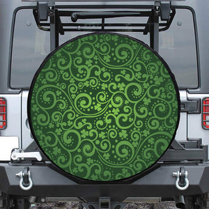 Green Irish Saint Patrick's Day Print Leather Spare Tire Cover