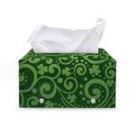 Green Irish Saint Patrick's Day Print Leather Tissue Box Cover