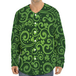 Green Irish Saint Patrick's Day Print Long Sleeve Baseball Jersey