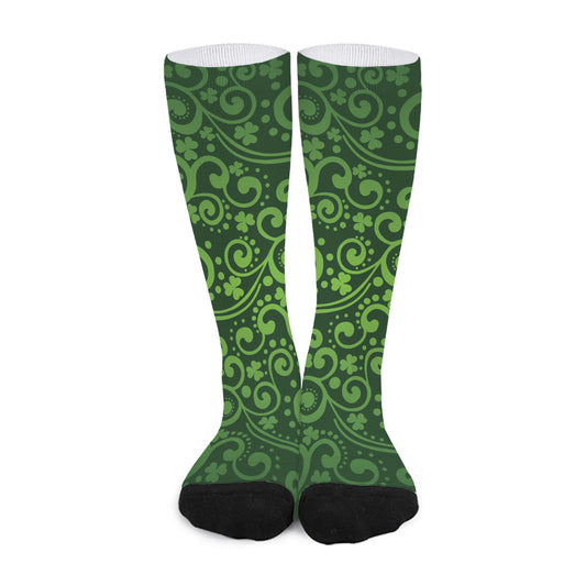 Green Irish Saint Patrick's Day Print Long Socks