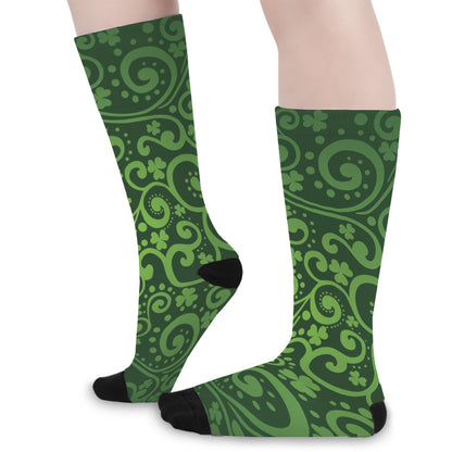 Green Irish Saint Patrick's Day Print Long Socks
