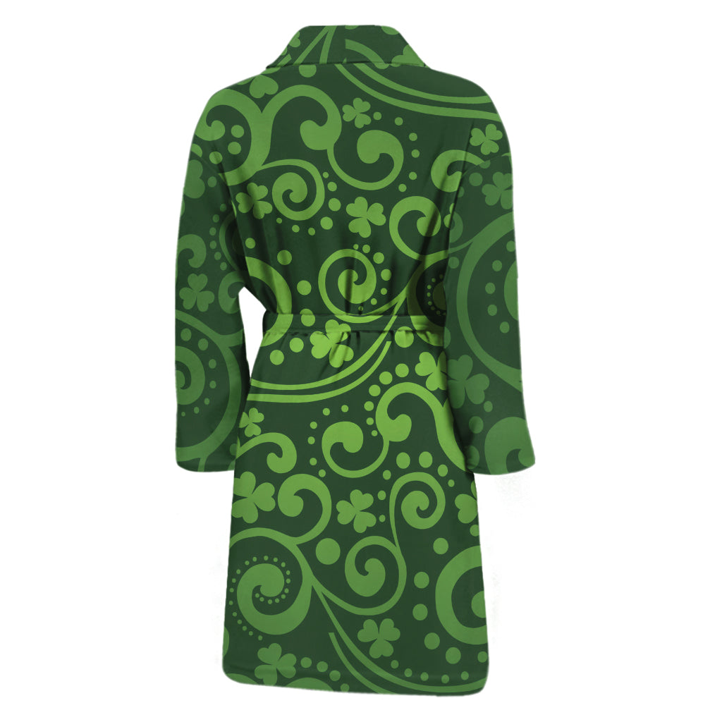 Green Irish Saint Patrick's Day Print Men's Bathrobe