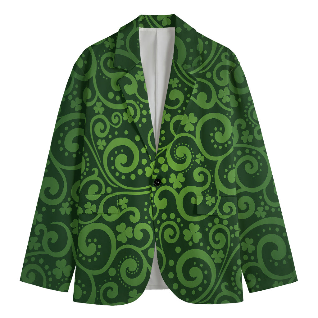 Green Irish Saint Patrick's Day Print Men's Blazer