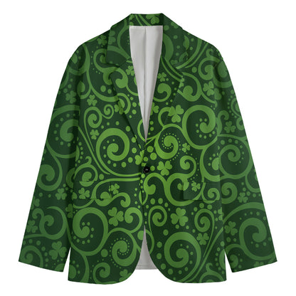 Green Irish Saint Patrick's Day Print Men's Blazer