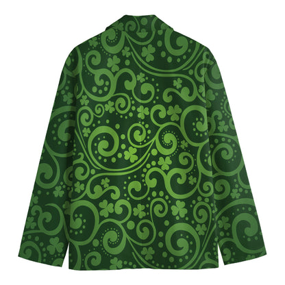 Green Irish Saint Patrick's Day Print Men's Blazer
