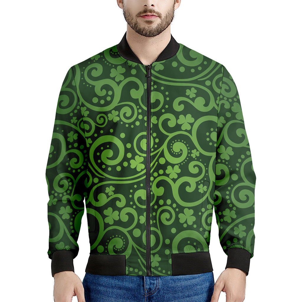 Green Irish Saint Patrick's Day Print Men's Bomber Jacket