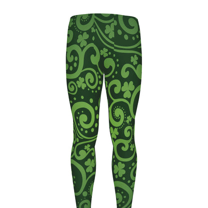 Green Irish Saint Patrick's Day Print Men's leggings