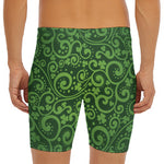 Green Irish Saint Patrick's Day Print Men's Long Boxer Briefs
