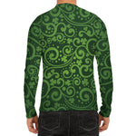Green Irish Saint Patrick's Day Print Men's Long Sleeve Rash Guard