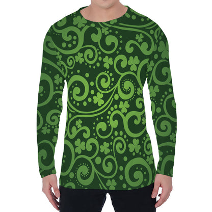 Green Irish Saint Patrick's Day Print Men's Long Sleeve T-Shirt