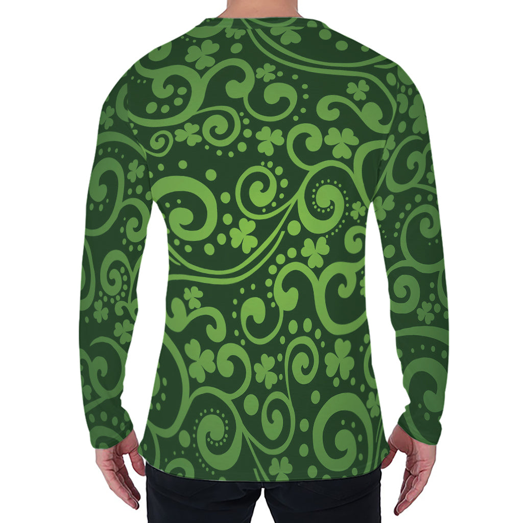 Green Irish Saint Patrick's Day Print Men's Long Sleeve T-Shirt