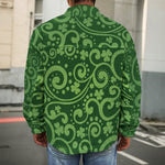 Green Irish Saint Patrick's Day Print Men's Shirt Jacket