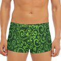 Green Irish Saint Patrick's Day Print Men's Short Boxer Briefs