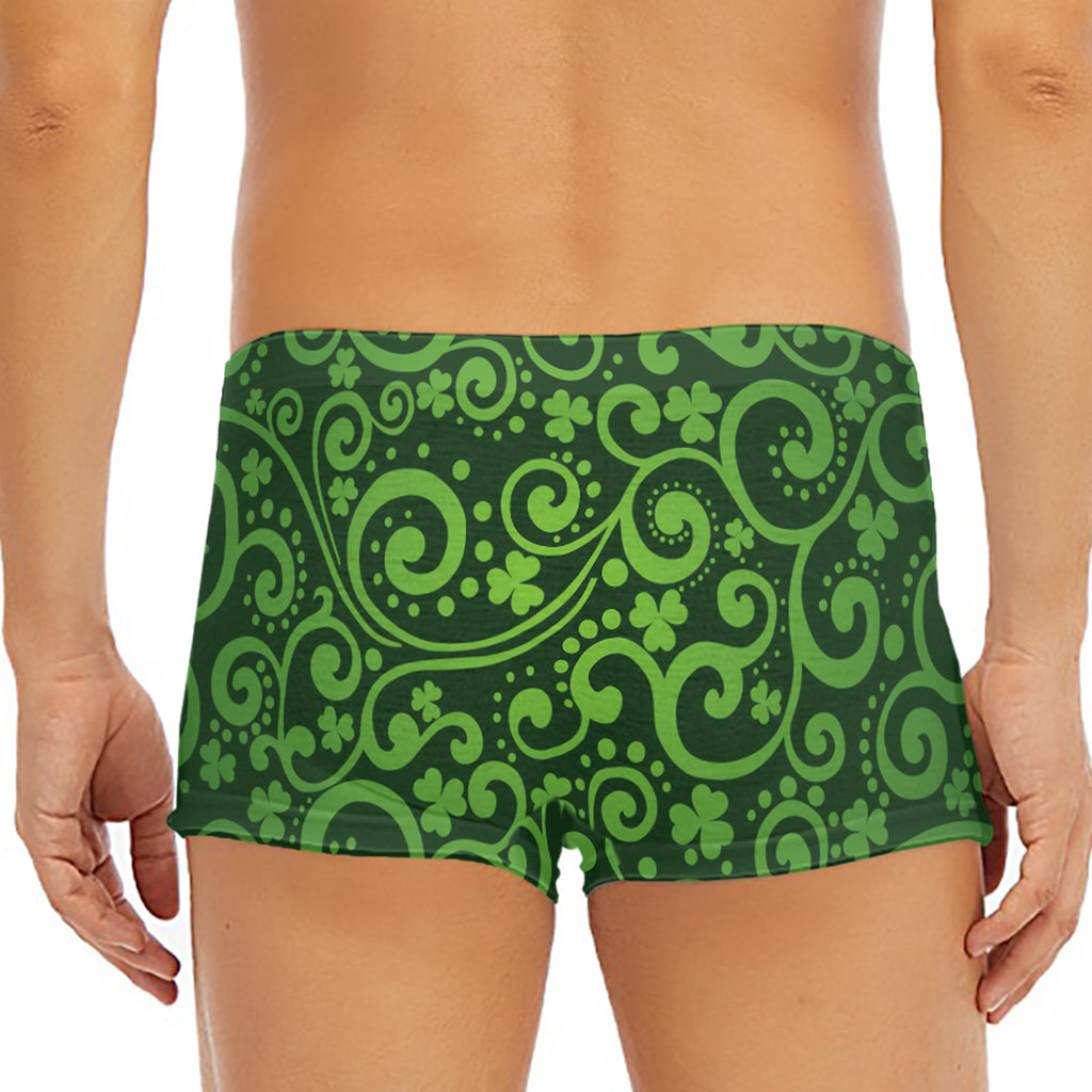 Green Irish Saint Patrick's Day Print Men's Short Boxer Briefs