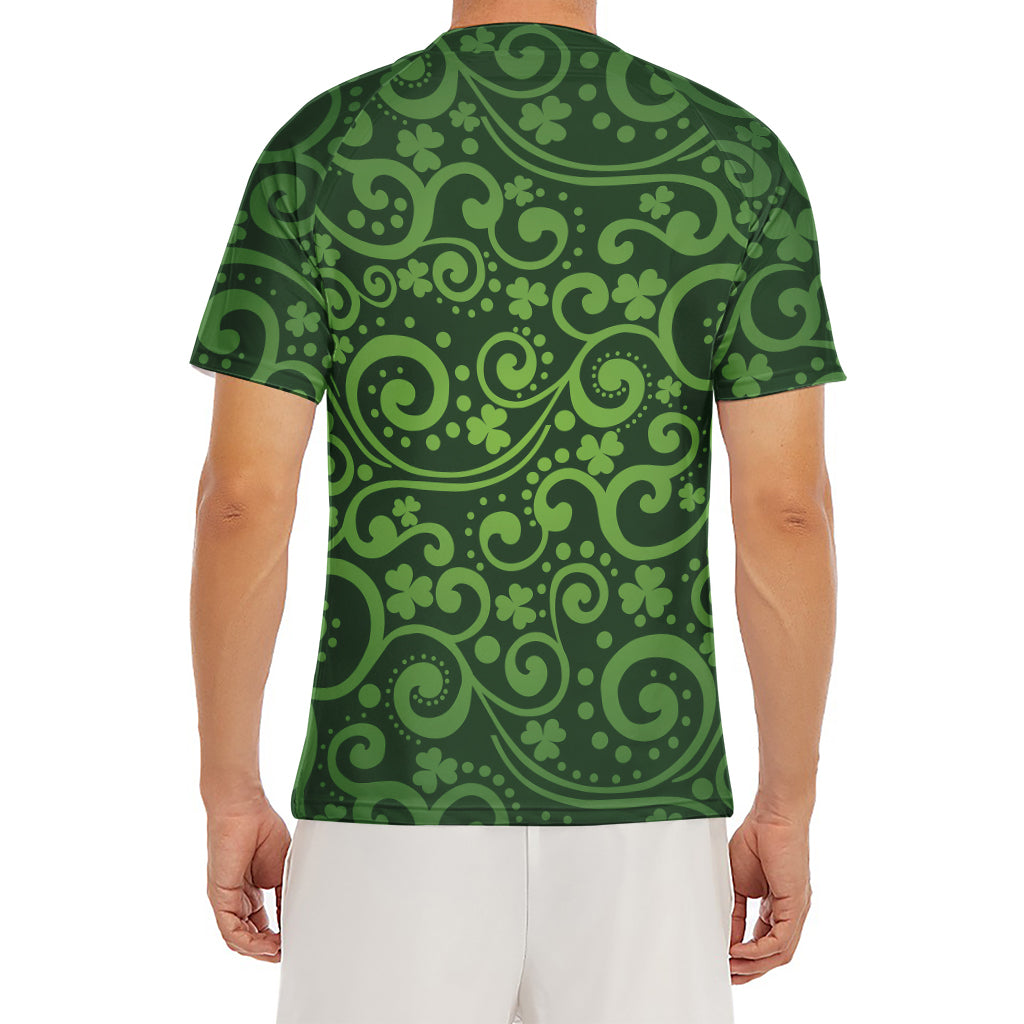 Green Irish Saint Patrick's Day Print Men's Short Sleeve Rash Guard
