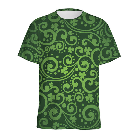 Green Irish Saint Patrick's Day Print Men's Sports T-Shirt