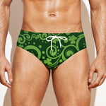 Green Irish Saint Patrick's Day Print Men's Swim Briefs