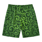 Green Irish Saint Patrick's Day Print Men's Swim Trunks