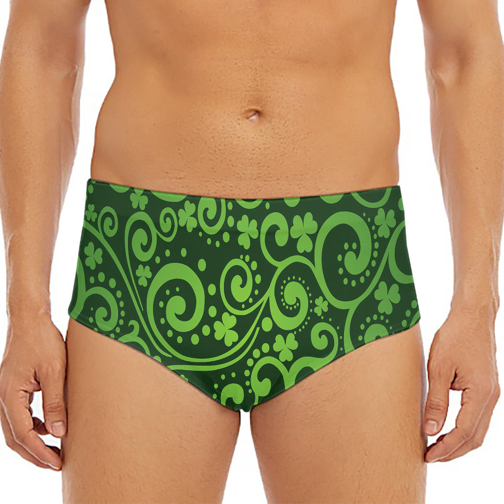 Green Irish Saint Patrick's Day Print Men's Triangle Swim Briefs