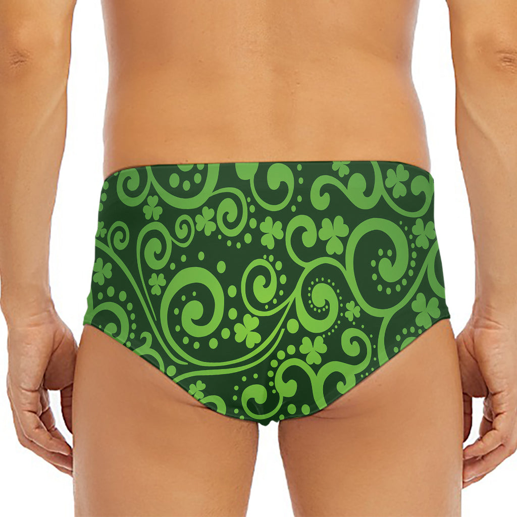 Green Irish Saint Patrick's Day Print Men's Triangle Swim Briefs