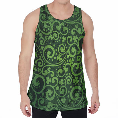 Green Irish Saint Patrick's Day Print Men's Velvet Tank Top
