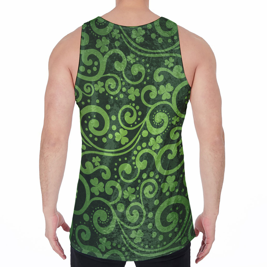 Green Irish Saint Patrick's Day Print Men's Velvet Tank Top