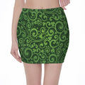 Green Irish Saint Patrick's Day Print Pencil Mini Skirt