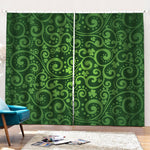 Green Irish Saint Patrick's Day Print Pencil Pleat Curtains