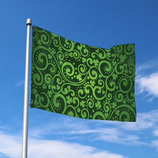 Green Irish Saint Patrick's Day Print Polyester Flag