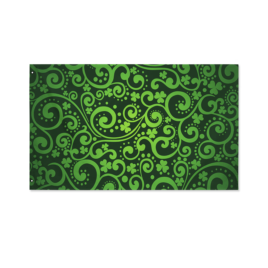 Green Irish Saint Patrick's Day Print Polyester Flag