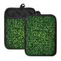 Green Irish Saint Patrick's Day Print Pot Holders With Pocket