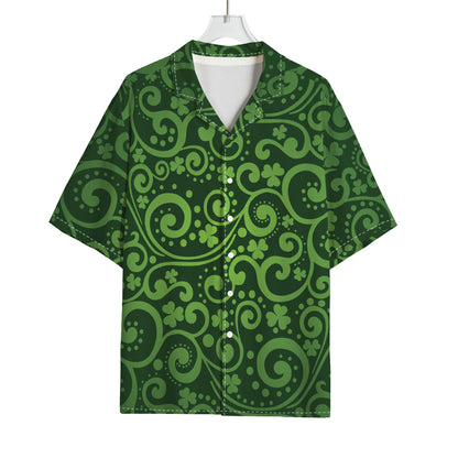 Green Irish Saint Patrick's Day Print Rayon Hawaiian Shirt