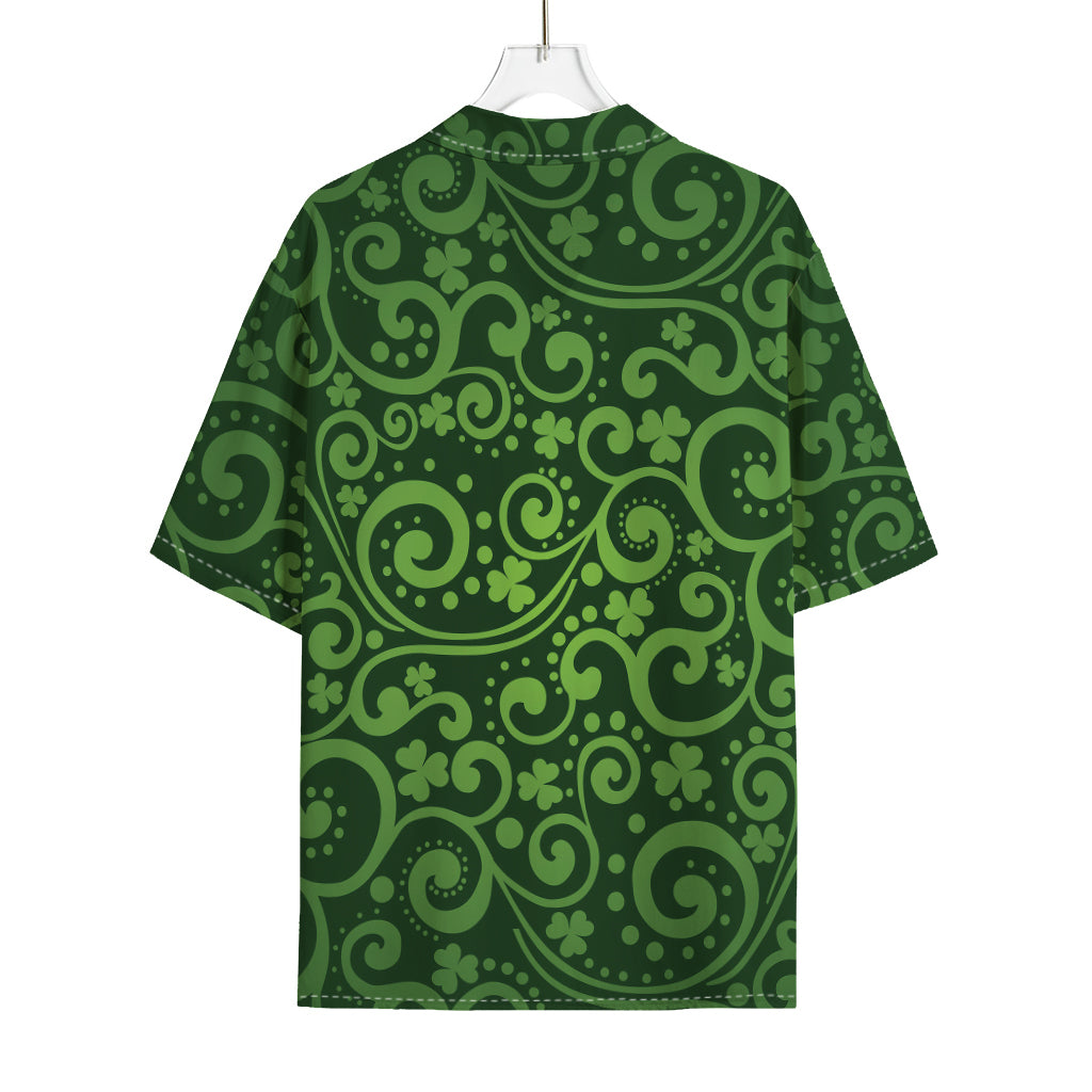 Green Irish Saint Patrick's Day Print Rayon Hawaiian Shirt