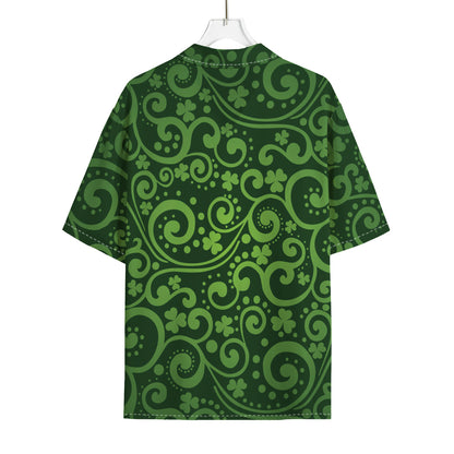 Green Irish Saint Patrick's Day Print Rayon Hawaiian Shirt