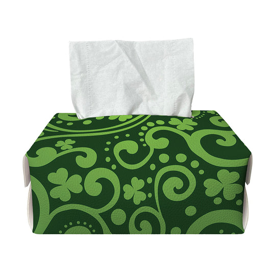 Green Irish Saint Patrick's Day Print Rectangle Tissue Box Cover