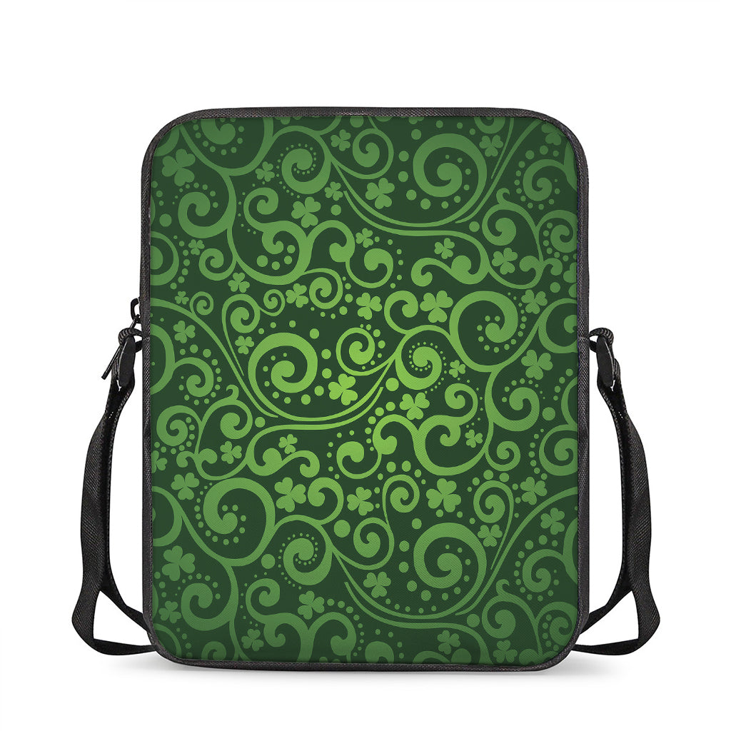 Green Irish Saint Patrick's Day Print Rectangular Crossbody Bag
