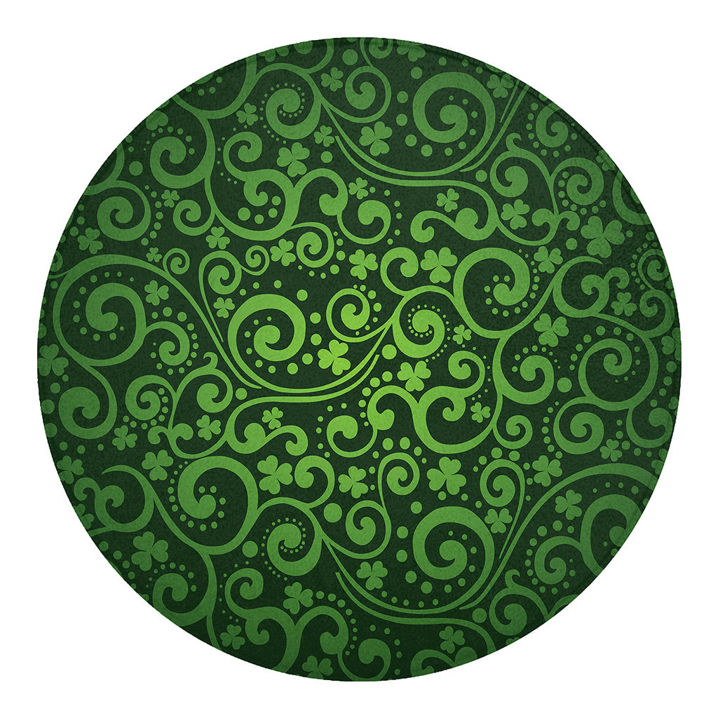 Green Irish Saint Patrick's Day Print Round Blanket