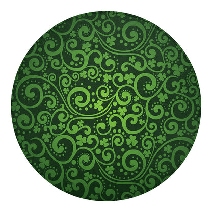 Green Irish Saint Patrick's Day Print Round Blanket