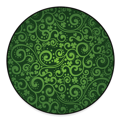 Green Irish Saint Patrick's Day Print Round Floor Mat