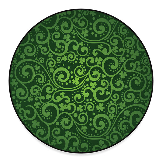 Green Irish Saint Patrick's Day Print Round Floor Mat