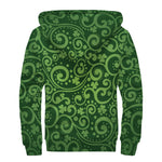 Green Irish Saint Patrick's Day Print Sherpa Lined Zip Up Hoodie