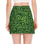 Green Irish Saint Patrick's Day Print Side Slit Mini Skirt
