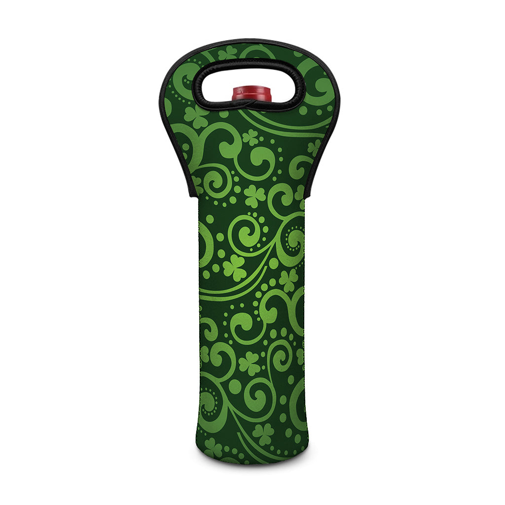 Green Irish Saint Patrick's Day Print Single Neoprene Wine Tote