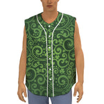 Green Irish Saint Patrick's Day Print Sleeveless Baseball Jersey