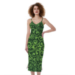 Green Irish Saint Patrick's Day Print Slim Fit Midi Cami Dress