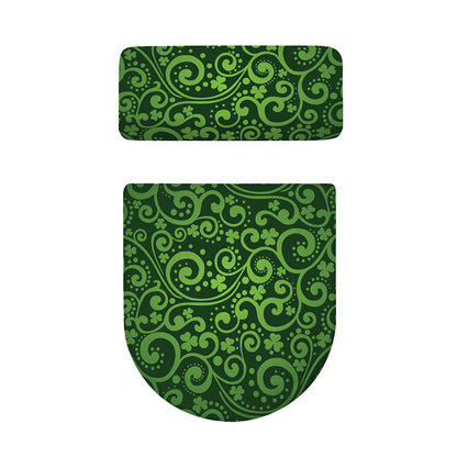 Green Irish Saint Patrick's Day Print Toilet Lid And Tank Cover Set