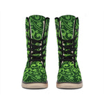 Green Irish Saint Patrick's Day Print Winter Boots